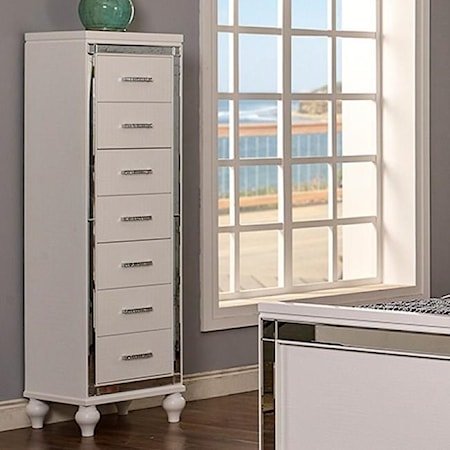 7-Drawer Lingerie Chest with Mirrored Trim