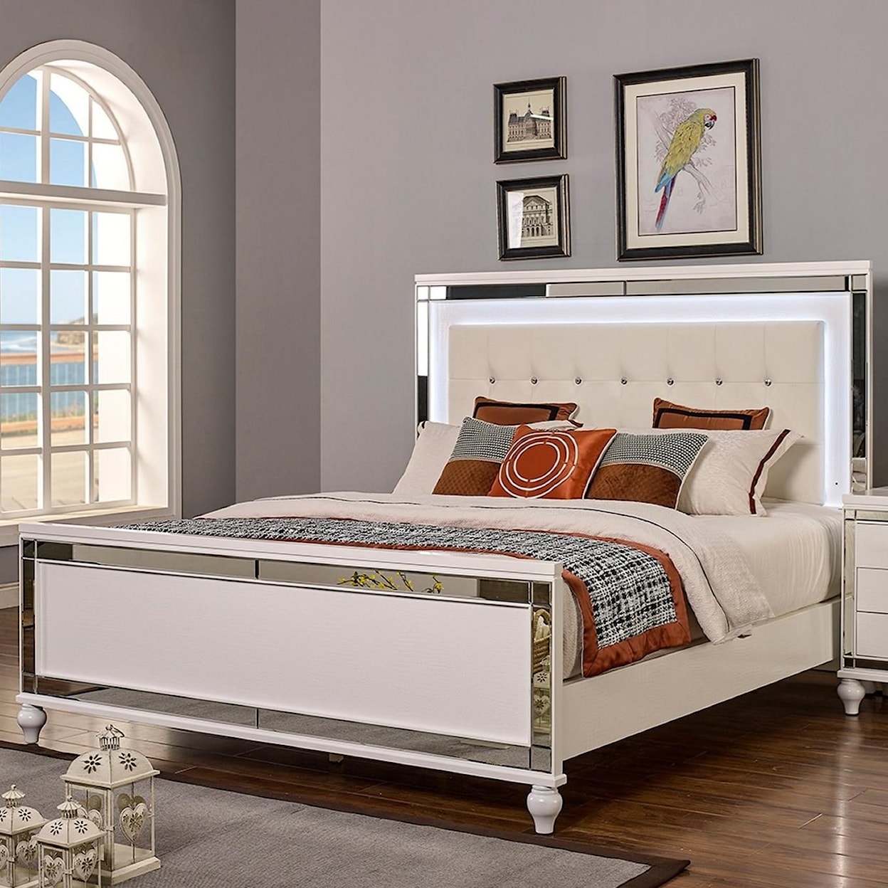 New Classic Milan MILAN WHITE LIGHT UP KING BED |