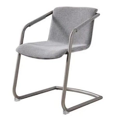 Indy Fabric Side Chair Silver Frame, Sage Gray/Velvet Gray