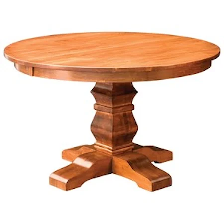 Customizable Solid Wood 48" Pedestal Table