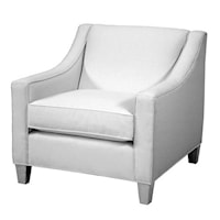 Contemporary Lounge Chair with Track Arm and Welted Seat Cushion