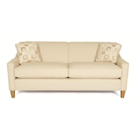 Contemporary Stationary Sofa with Track Arms and Welted Seat Cushions