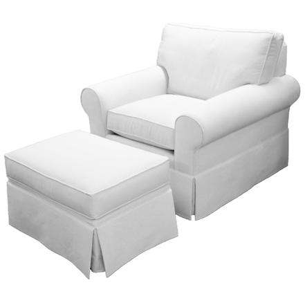 Norwalk Cavett 116130+10 Transitional Chair and Ottoman with Skirt