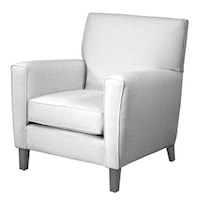 Contemporary Chair with Track Arms, Tapered Legs and Welt Cords 