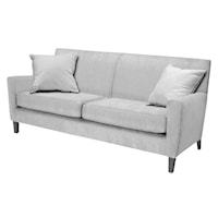 2 Seater Contemporary Sofa with Track Arms, Tapered Legs, and Welt Cords