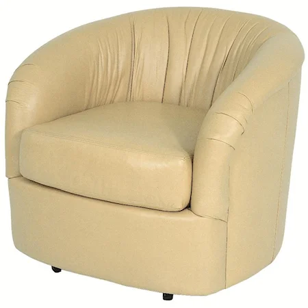 Contemporary Barrel Styled Swivel Chair 