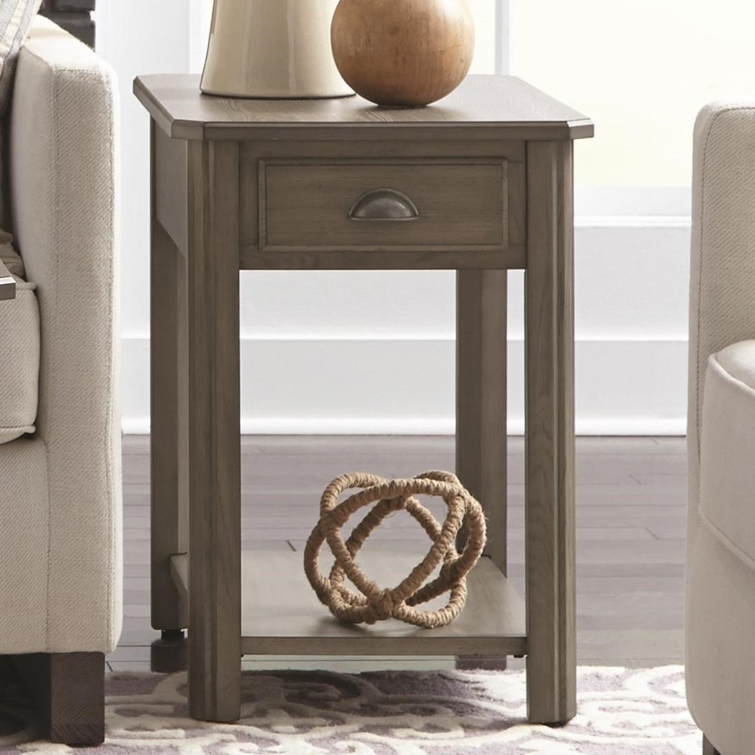 Null Furniture 2114 211405 Rectangular End Table with Drawer and Shelf