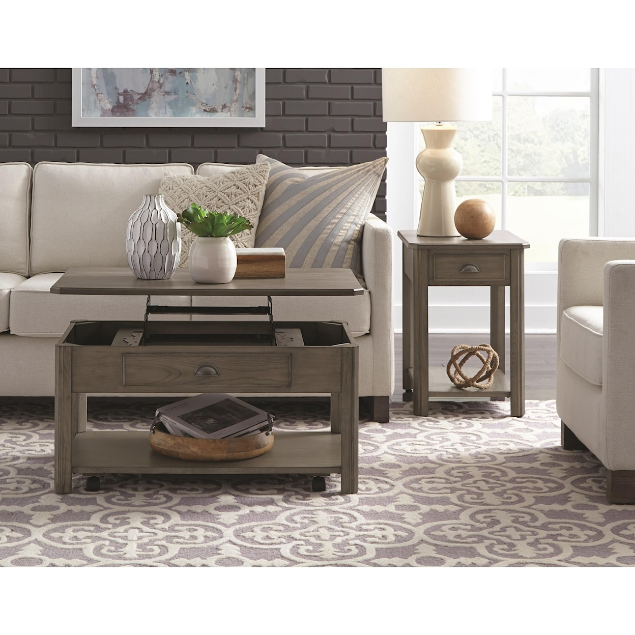Null Furniture Lakeland Oak Rectangular End Table