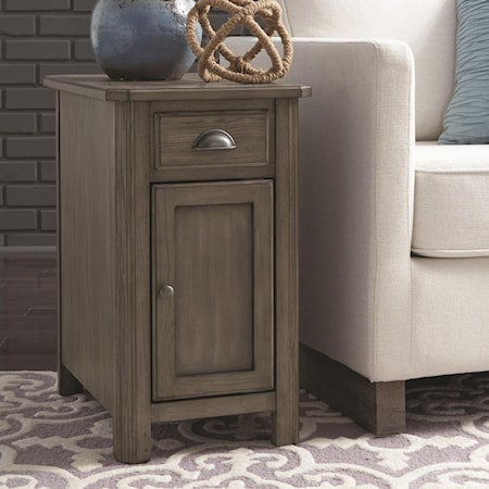 Chairside Cabinet Table with Storage in Back