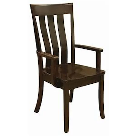 Customizable Solid Wood Dining Arm Chair