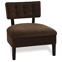 Upholstered Button Chair with Wood Frame