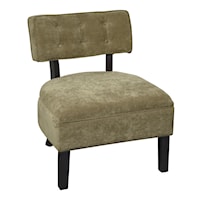 Upholstered Button Chair with Wood Frame