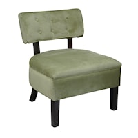 Upholstered Button Chair with Wood Frame