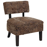 Upholstered Button Chair with Wood Frame