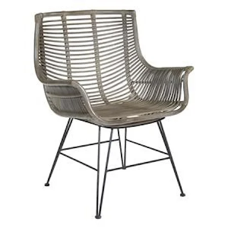Gray Rattan Accent Chair