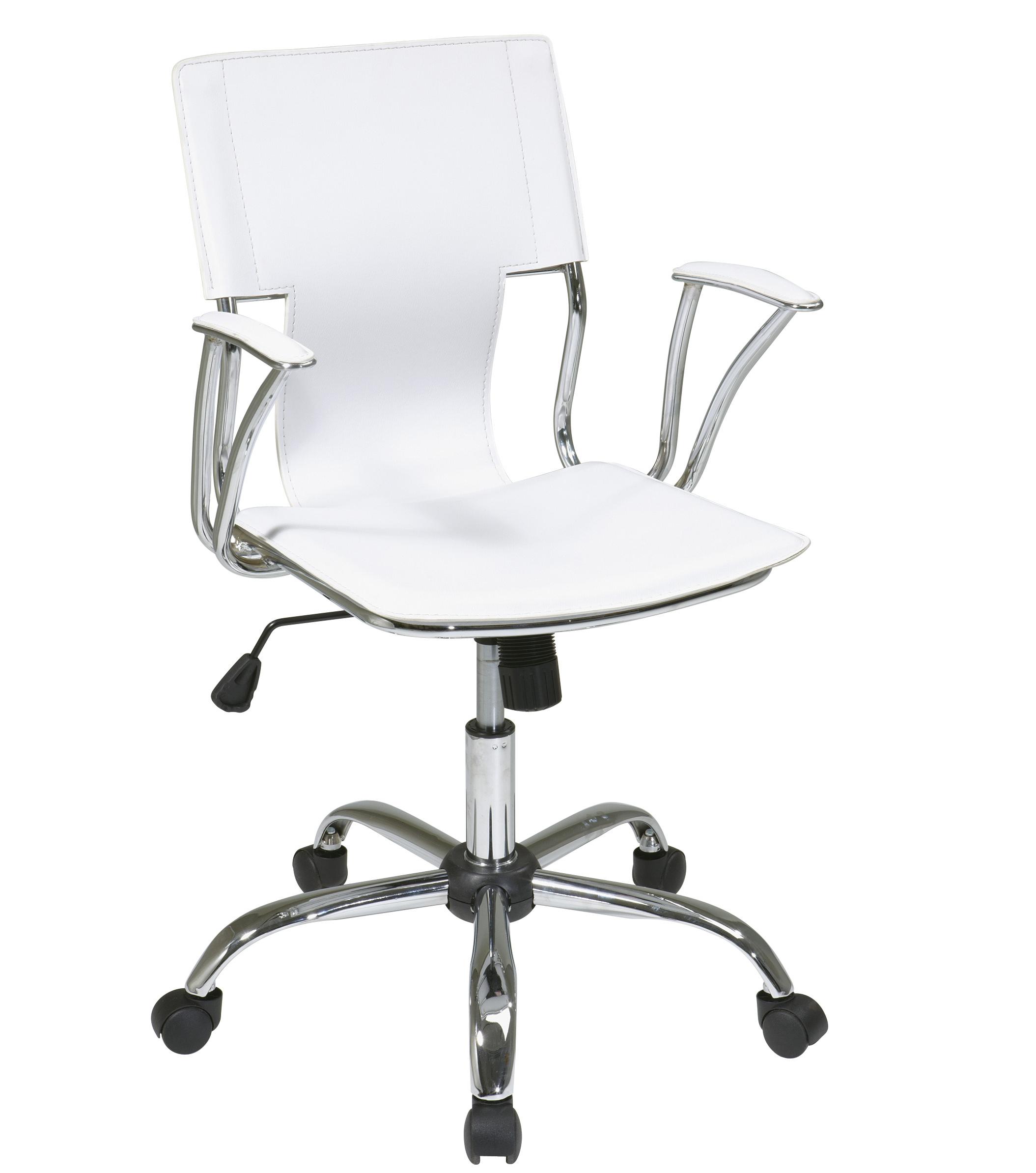 Dorado DOR26-WH Chrome Office Chair with PVC Upholstery