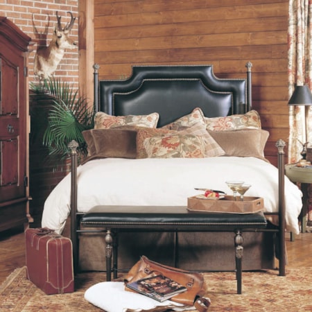 Paloma Metal Bed with Upholstered Accent