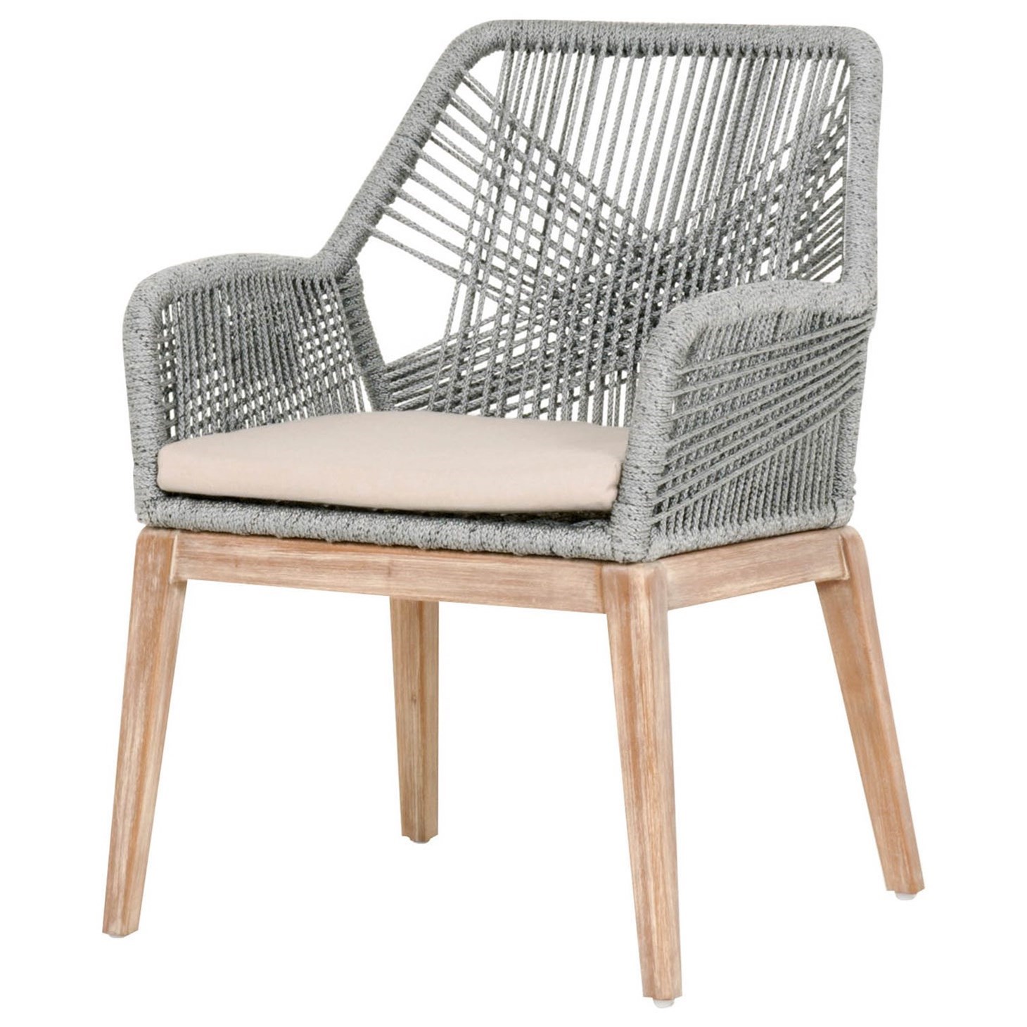 Essentials for Living Woven 6809KD.PLA/LGRY Loom Rope Weave Arm Chair