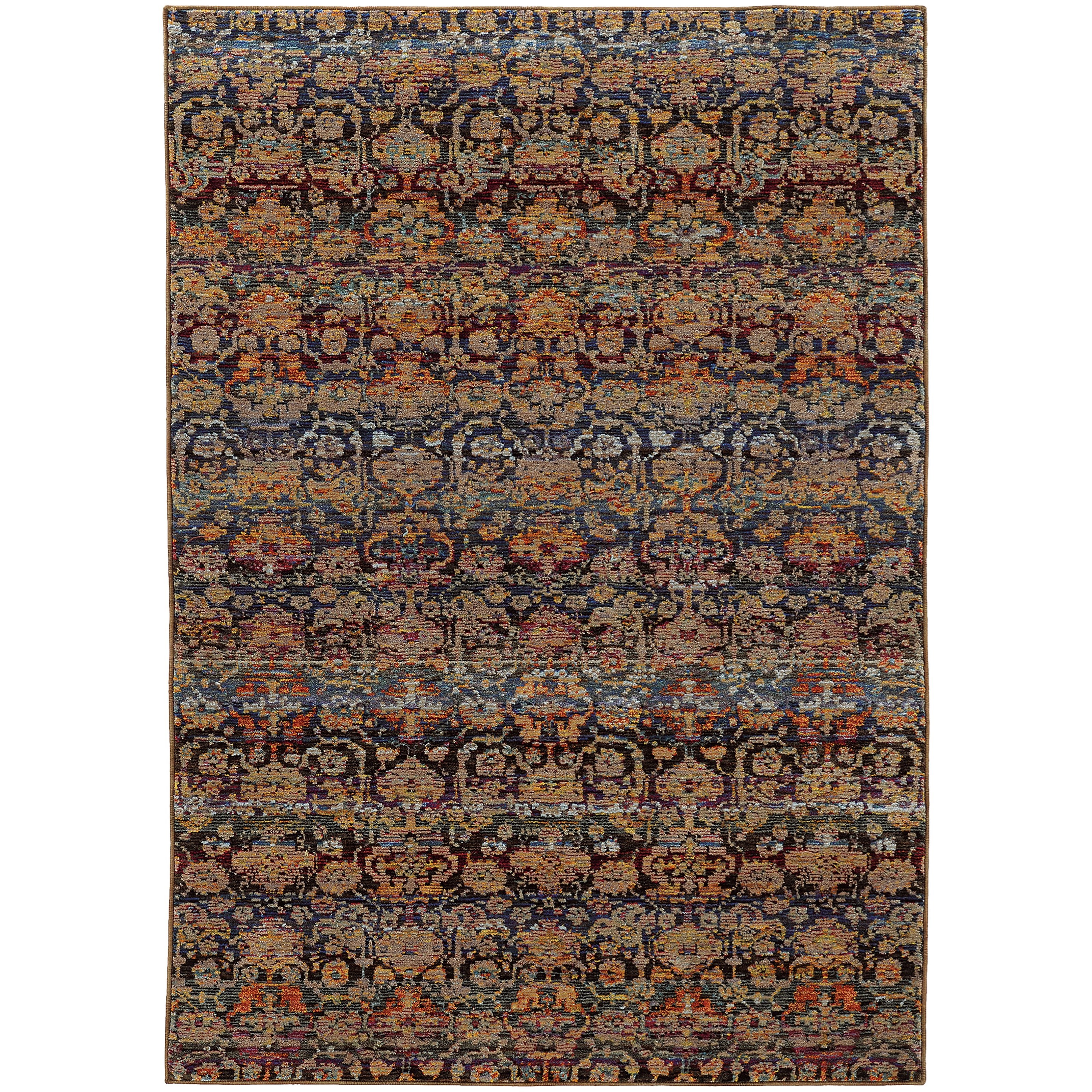 3' 3" X  5' 2" Casual Multi/ Blue Rectangle