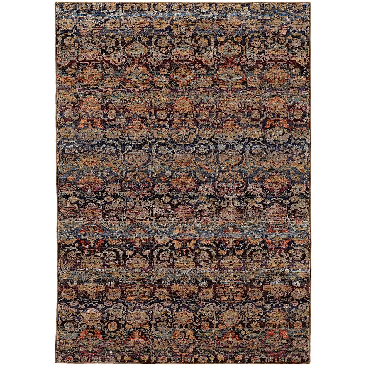 Oriental Weavers Andorra 5' 3" X  7' 3" Casual Multi/ Blue Rectangle