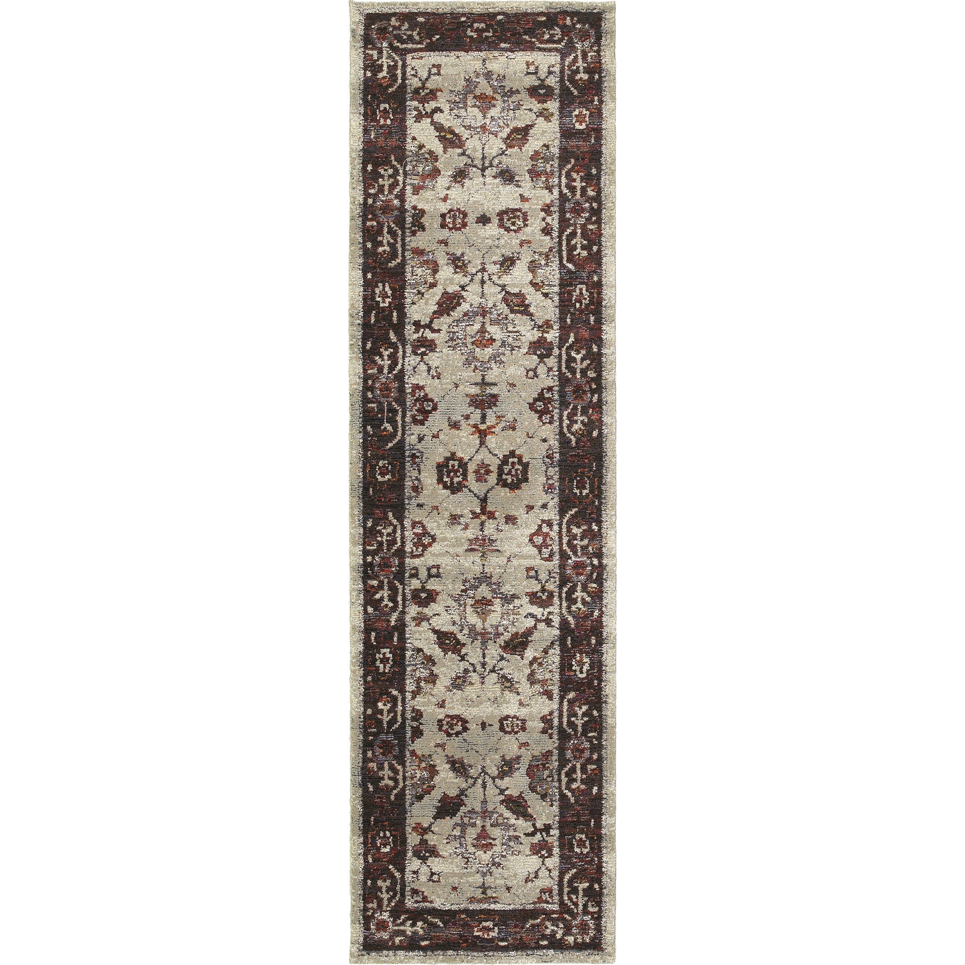 Oriental Weavers Andorra 3' 3" X  5' 2" Casual Stone/ Red Rectangle R