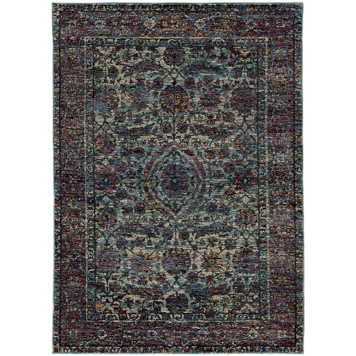 Oriental Weavers Andorra 3' 3" X  5' 2" Casual Blue/ Purple Rectangle