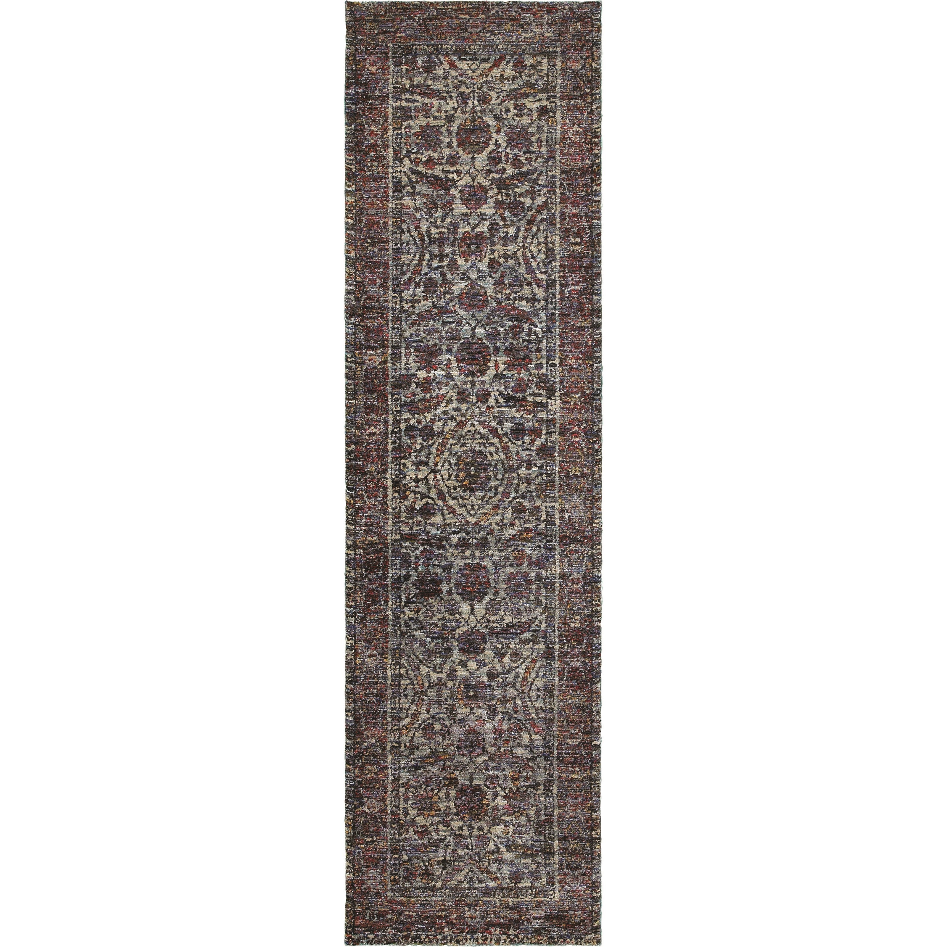 3' 3" X  5' 2" Casual Blue/ Purple Rectangle