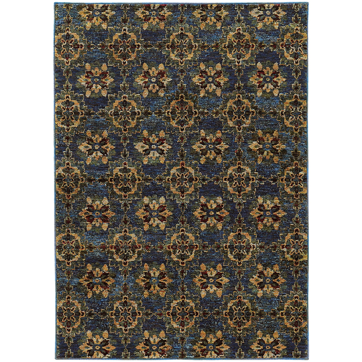 Oriental Weavers Andorra 6' 7" X  9' 6" Casual Blue/ Gold Rectangle R