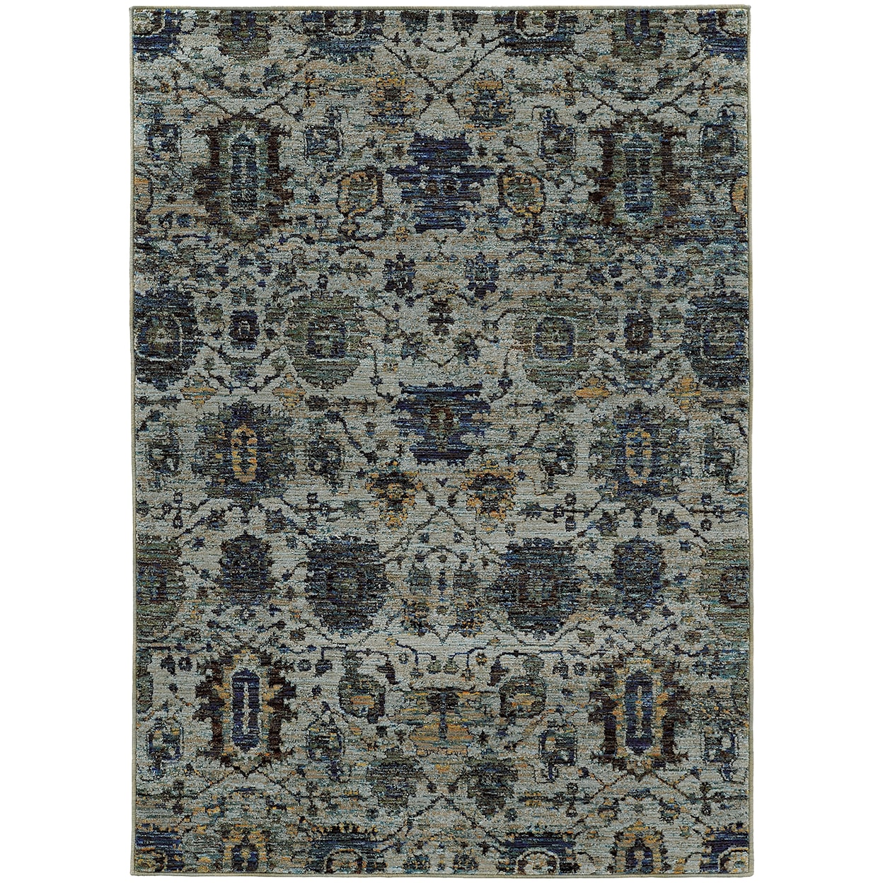 Oriental Weavers Andorra 5' 3" X  7' 3" Casual Blue/ Navy Rectangle R