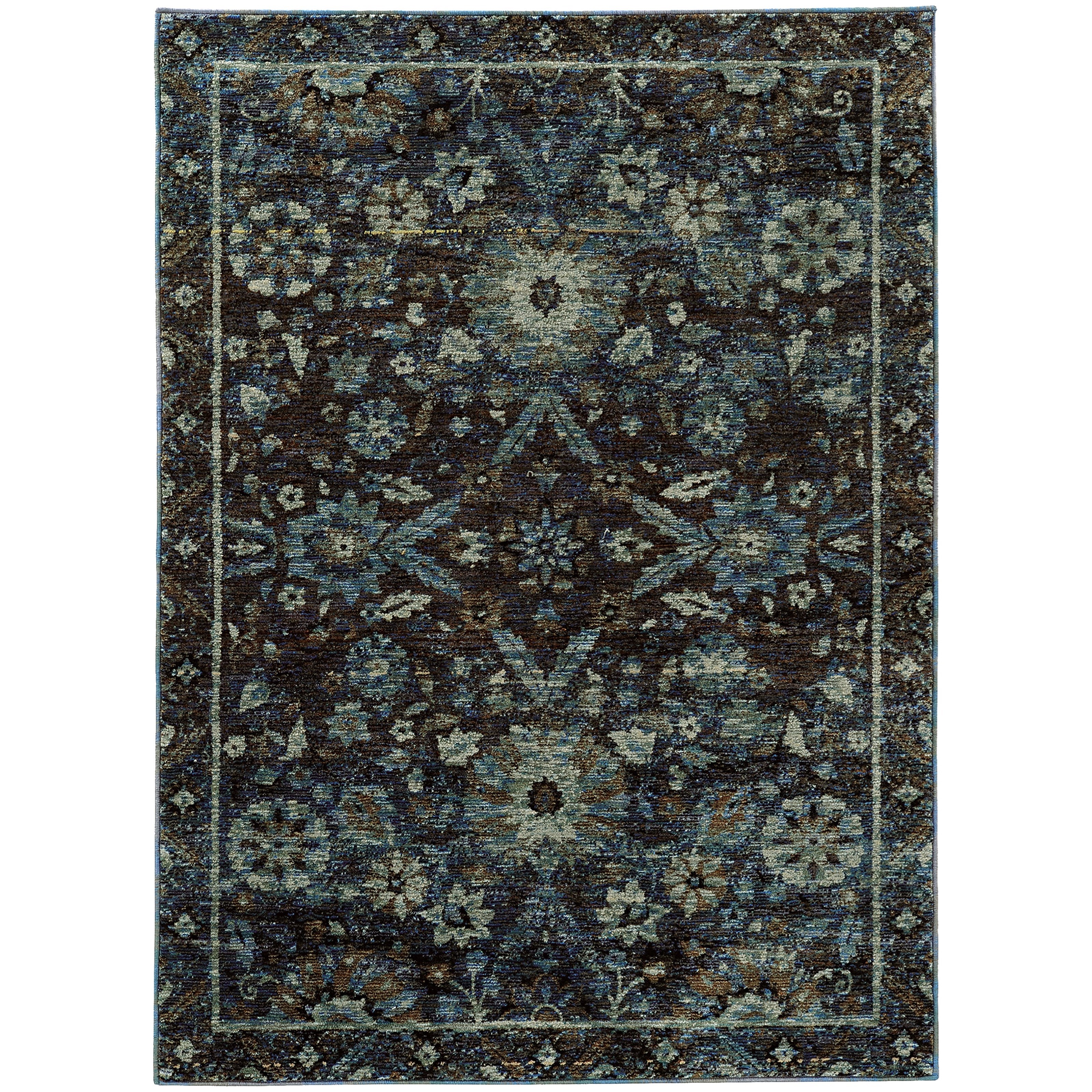 Oriental Weavers Andorra 6' 7" X  9' 6" Casual Navy/ Blue Rectangle R