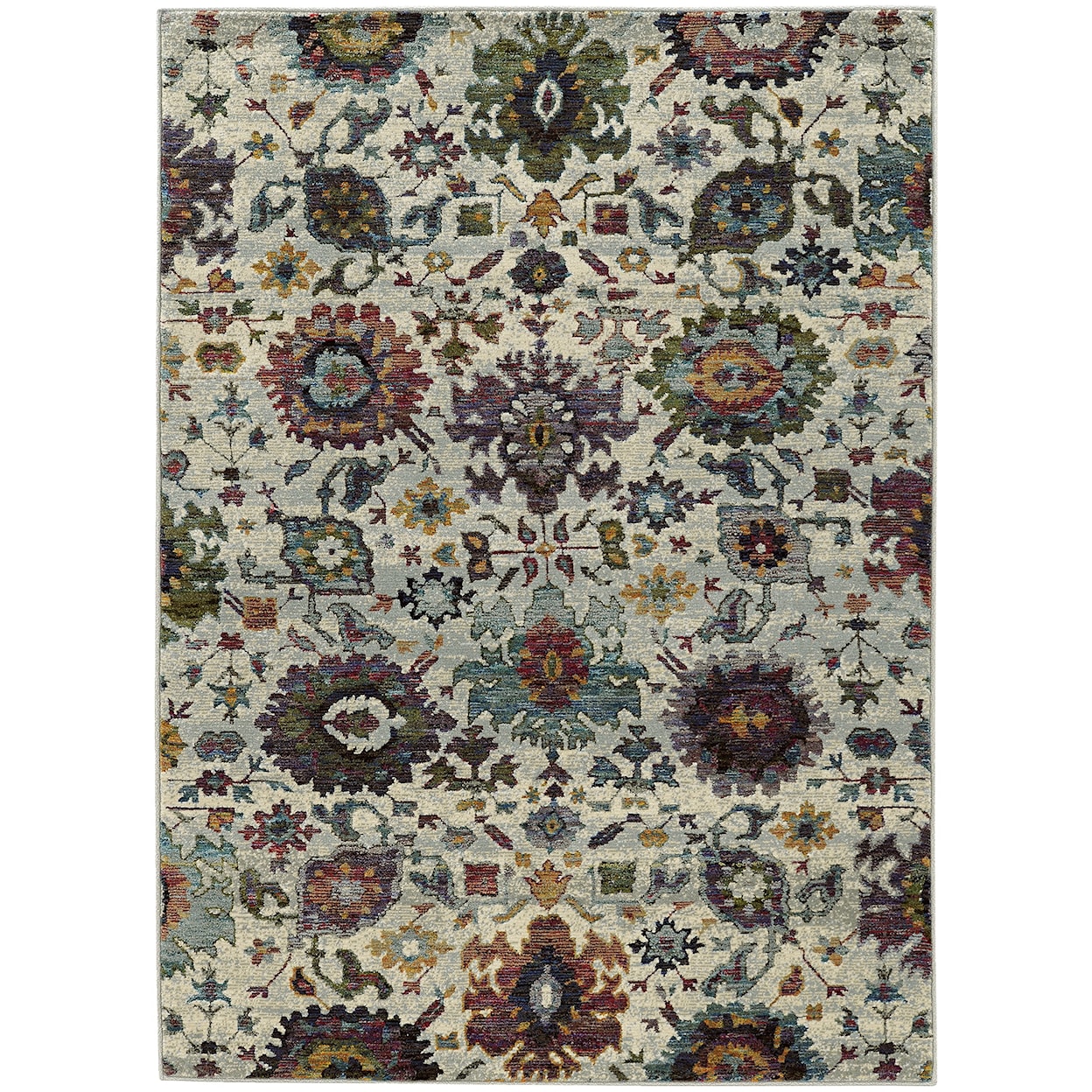 OW Andorra 5' 3" X  7' 3" Casual Stone/ Multi Rectangle