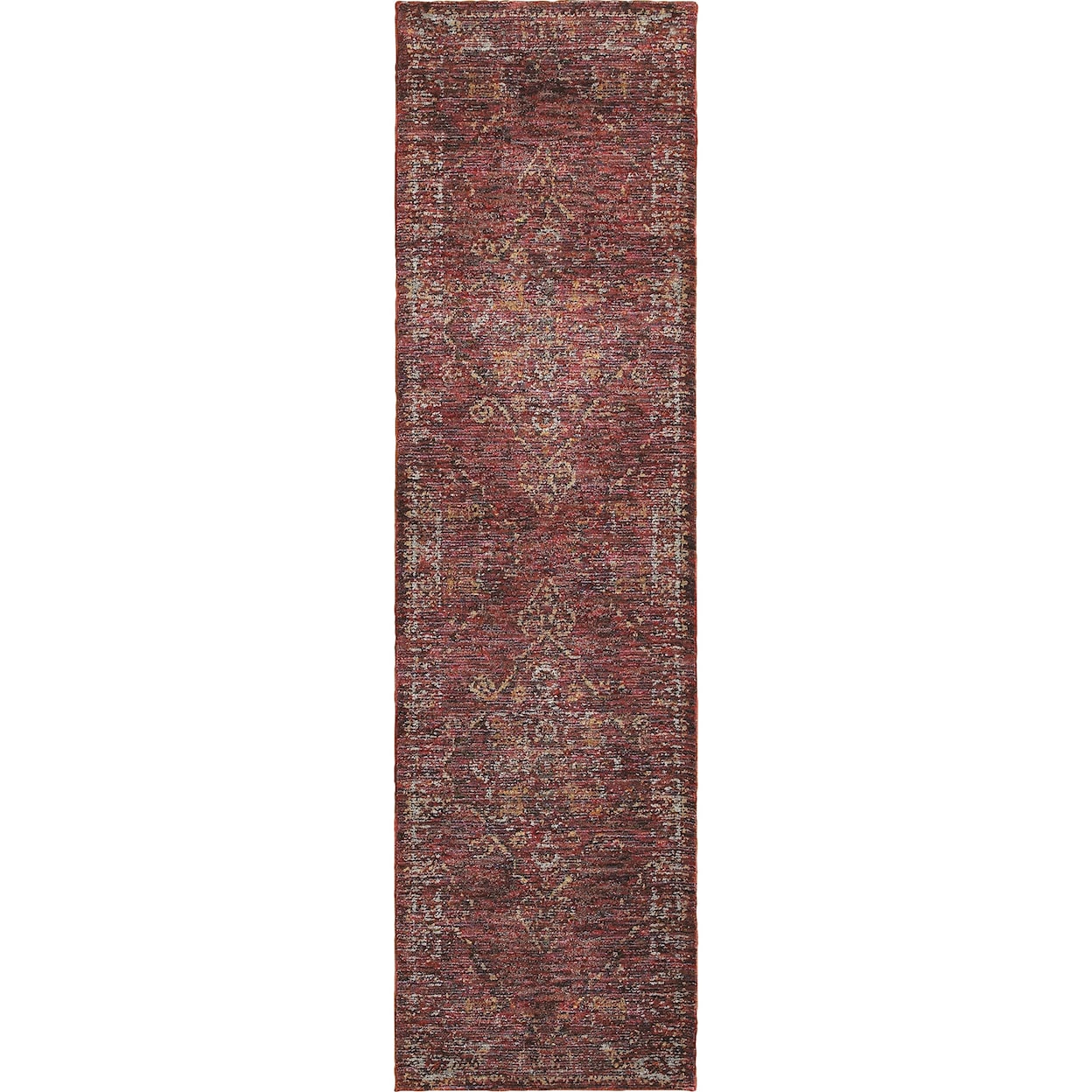 Oriental Weavers Andorra 5' 3" X  7' 3" Casual Red/ Gold Rectangle Ru