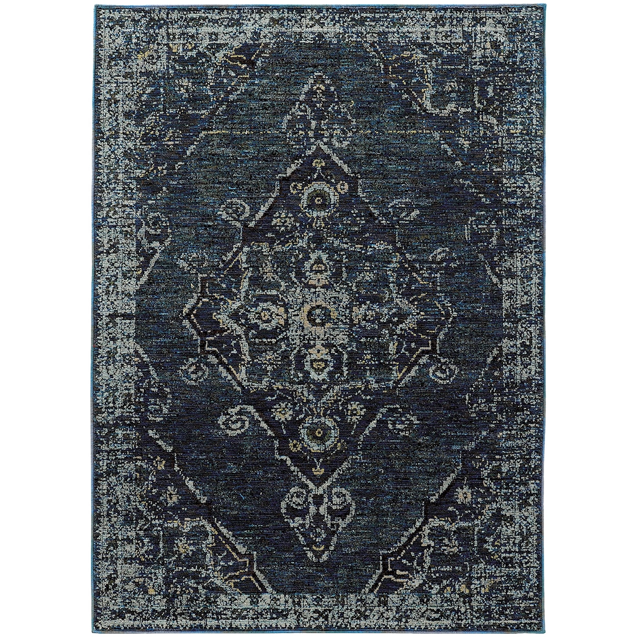 Oriental Weavers Andorra 7'10" X 10'10" Casual Blue/ Blue Rectangle R