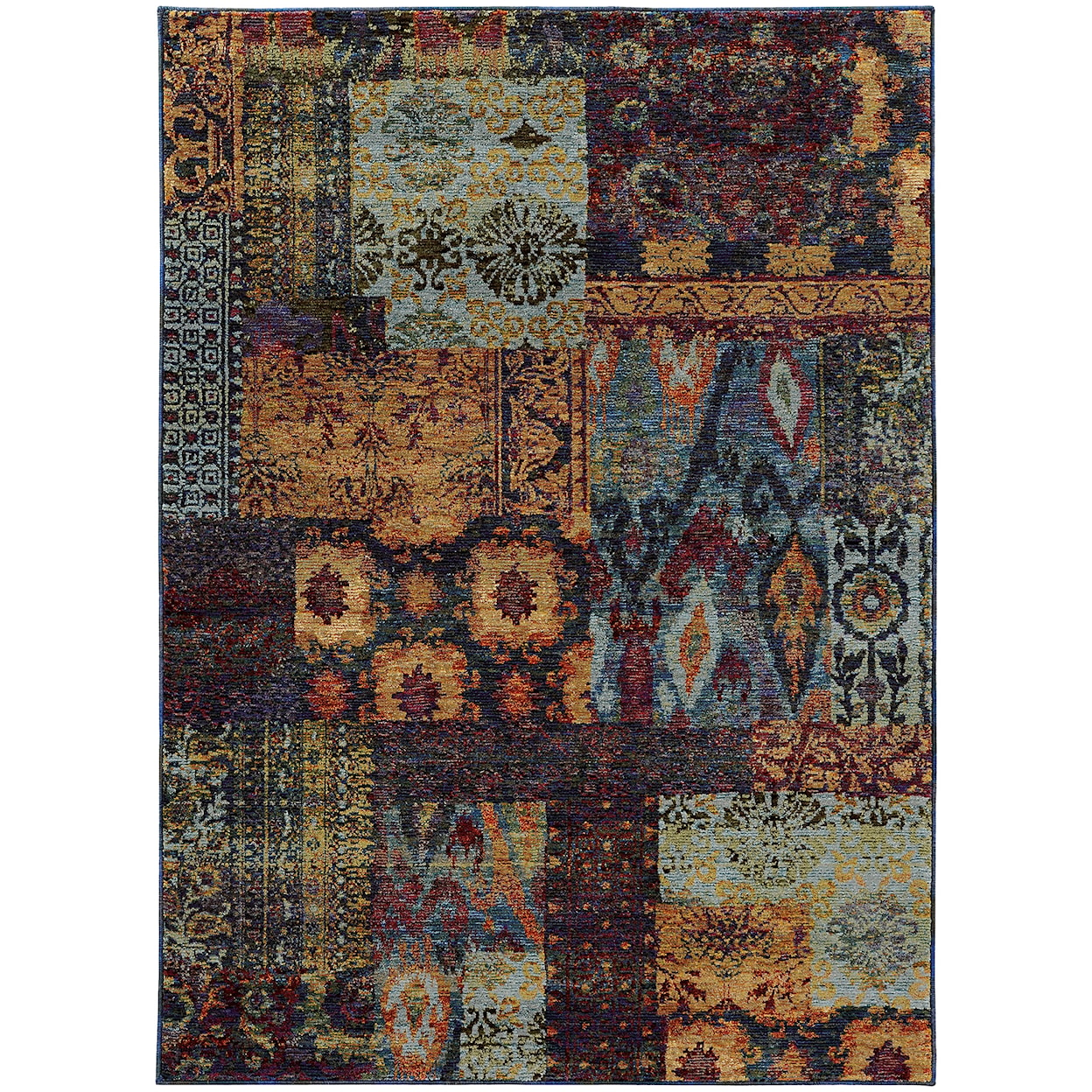 Oriental Weavers Andorra 3' 3" X  5' 2" Casual Multi/ Blue Rectangle