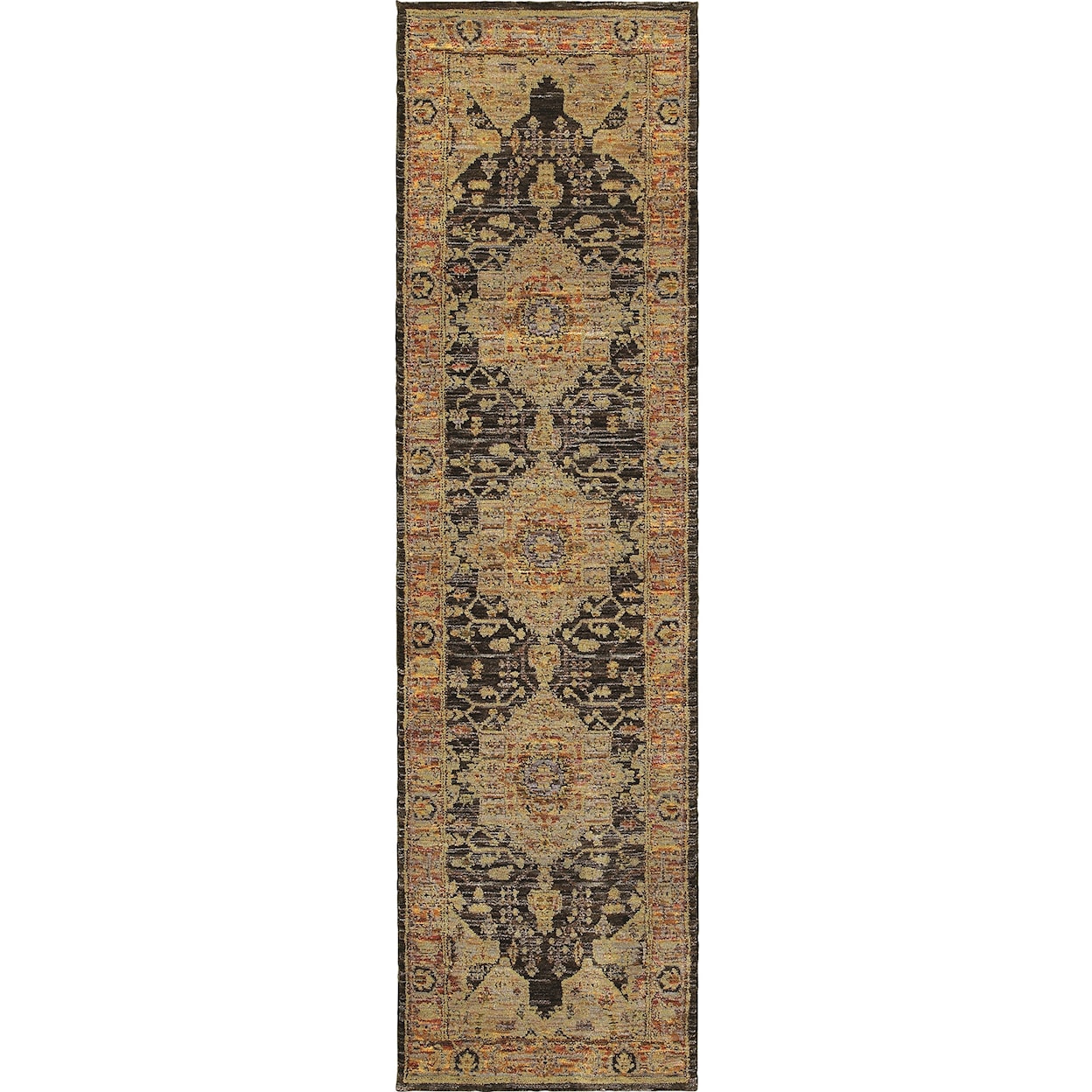 Oriental Weavers Andorra 3' 3" X  5' 2" Traditional Gold/ Grey Rectan