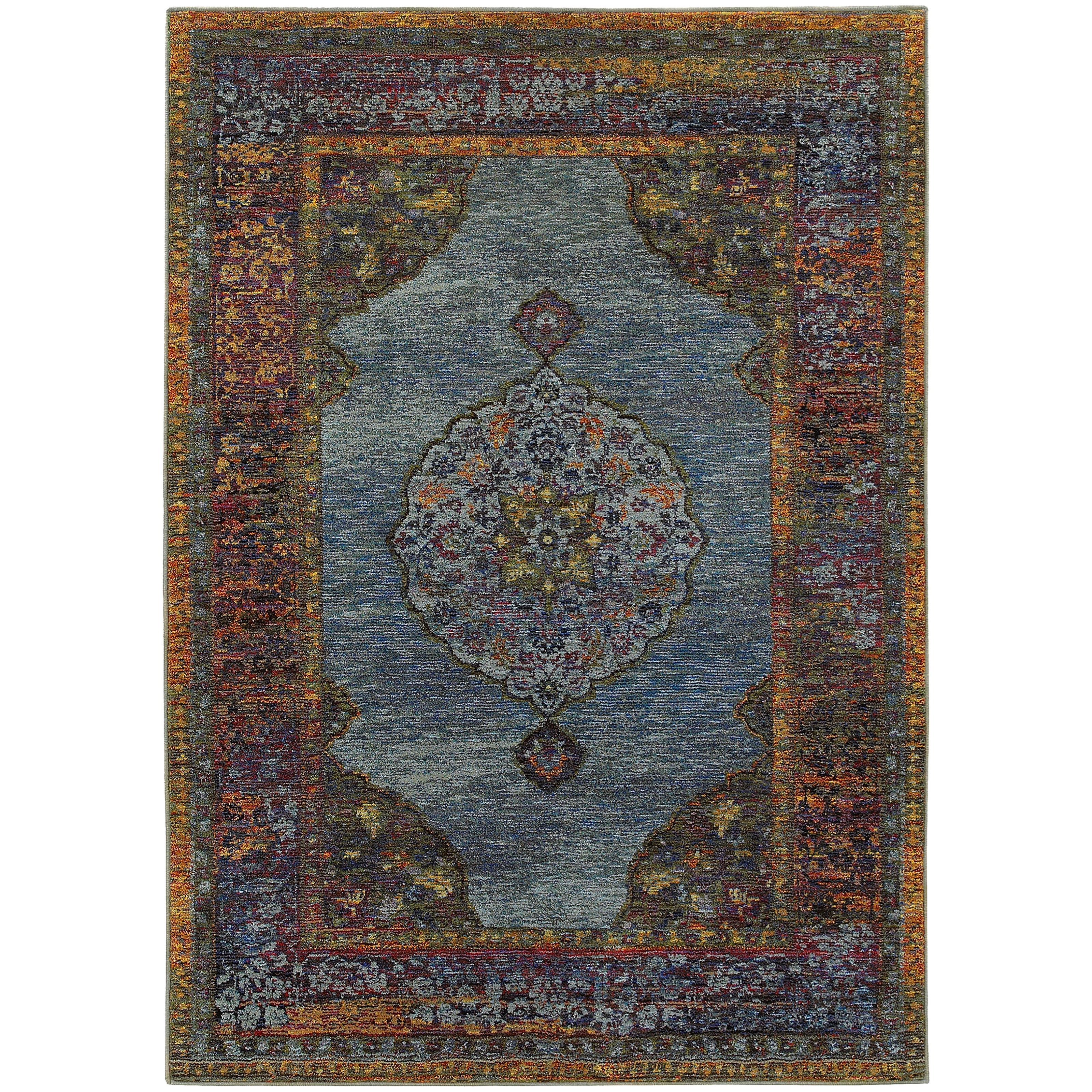 Oriental Weavers Andorra 8' 6" X 11' 7" Traditional Blue/ Multi Recta
