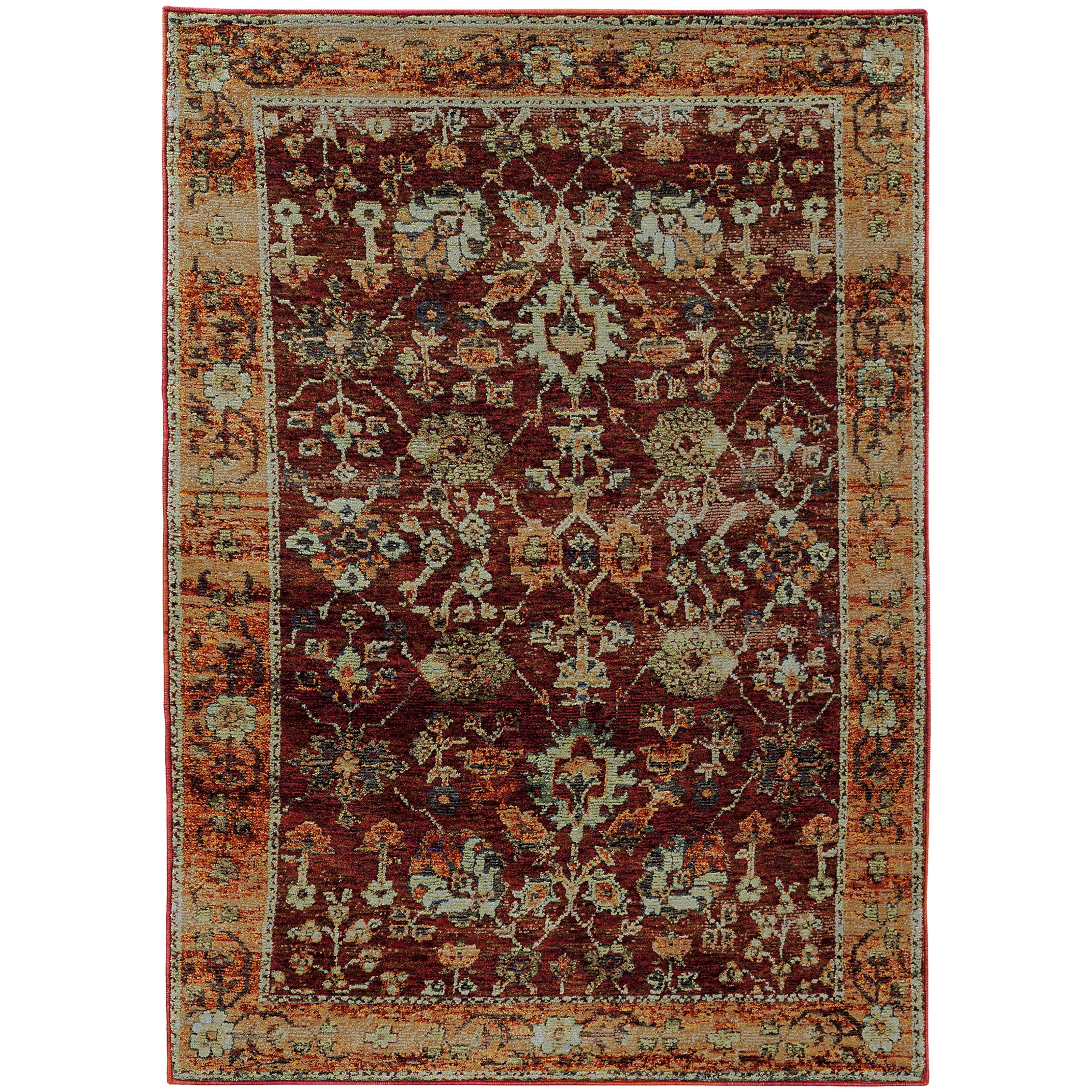 Oriental Weavers Andorra 6' 7" X  9' 6" Casual Red/ Gold Rectangle Ru