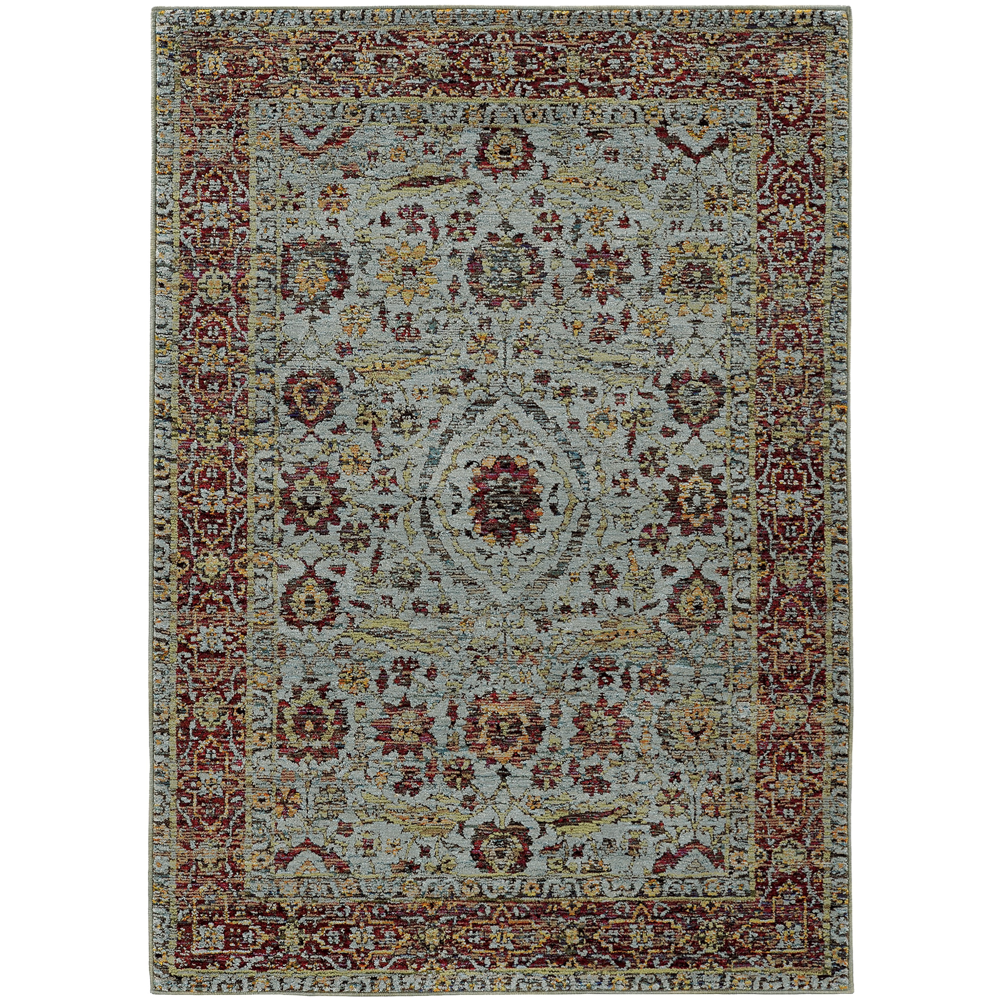 Oriental Weavers Andorra 7'10" X 10'10" Casual Blue/ Red Rectangle Ru