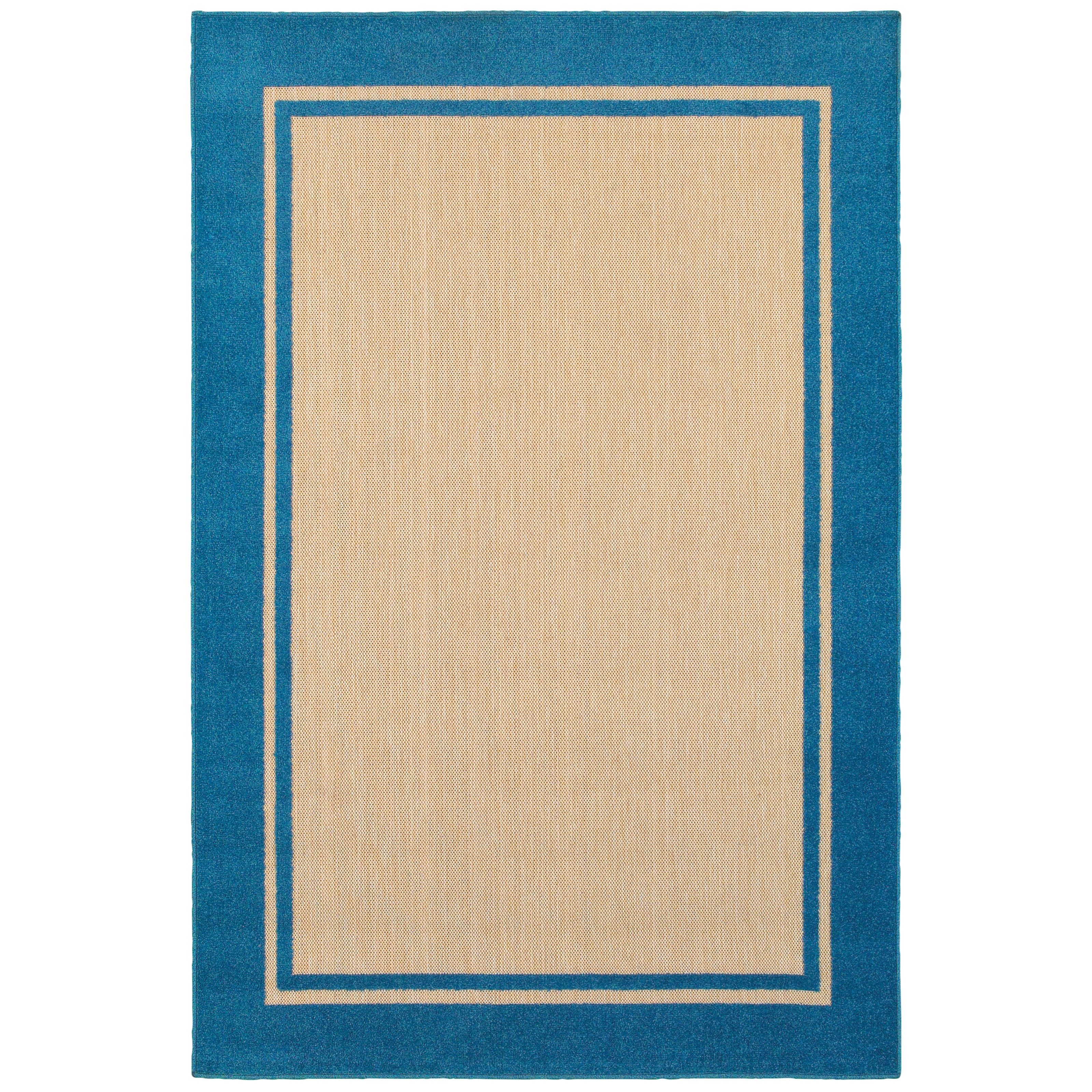Oriental Weavers Cayman 9'10" X 12'10" Outdoor Sand/ Blue Rectangle