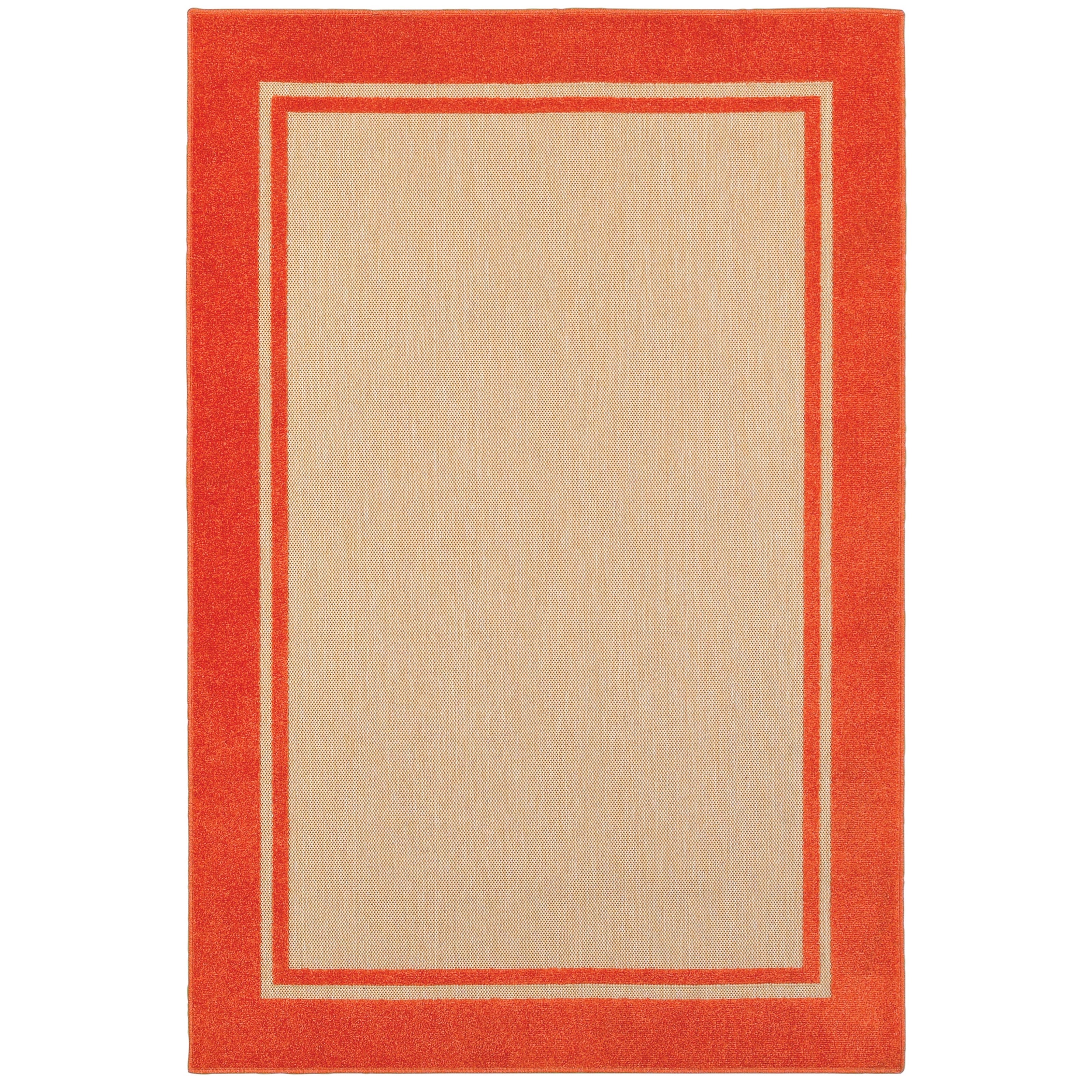 Oriental Weavers Cayman 7'10" X 10'10" Outdoor Sand/ Orange Rectangl
