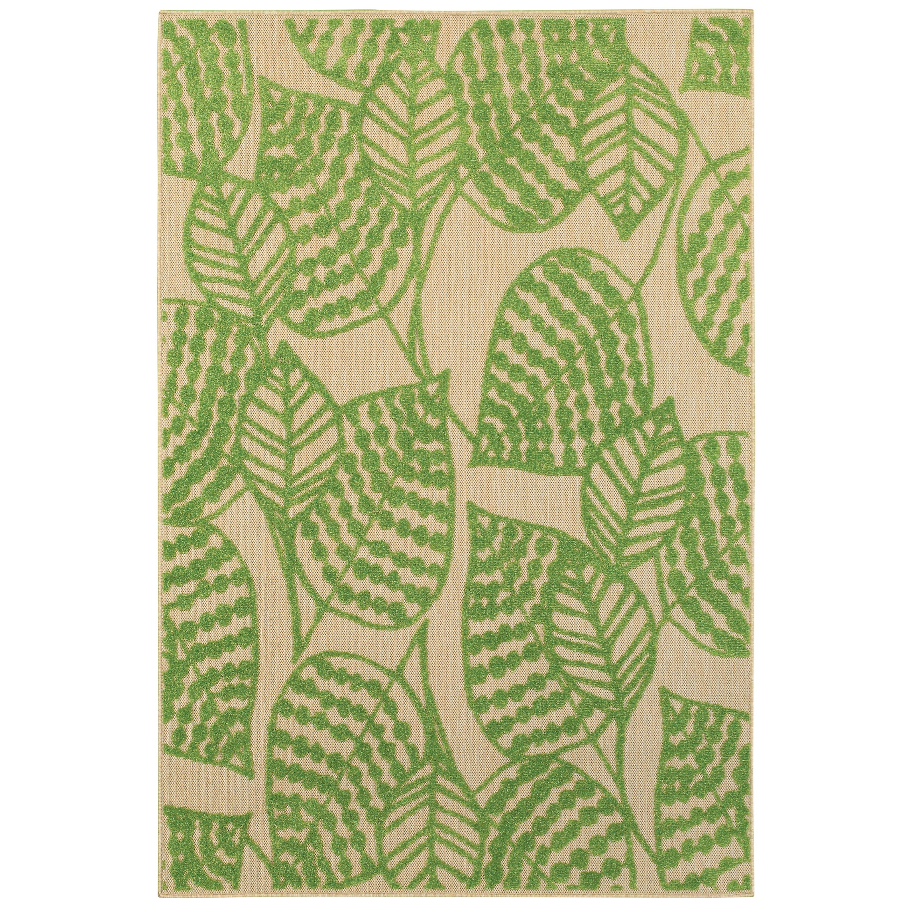Oriental Weavers Cayman 9'10" X 12'10" Outdoor Sand/ Green Rectangle