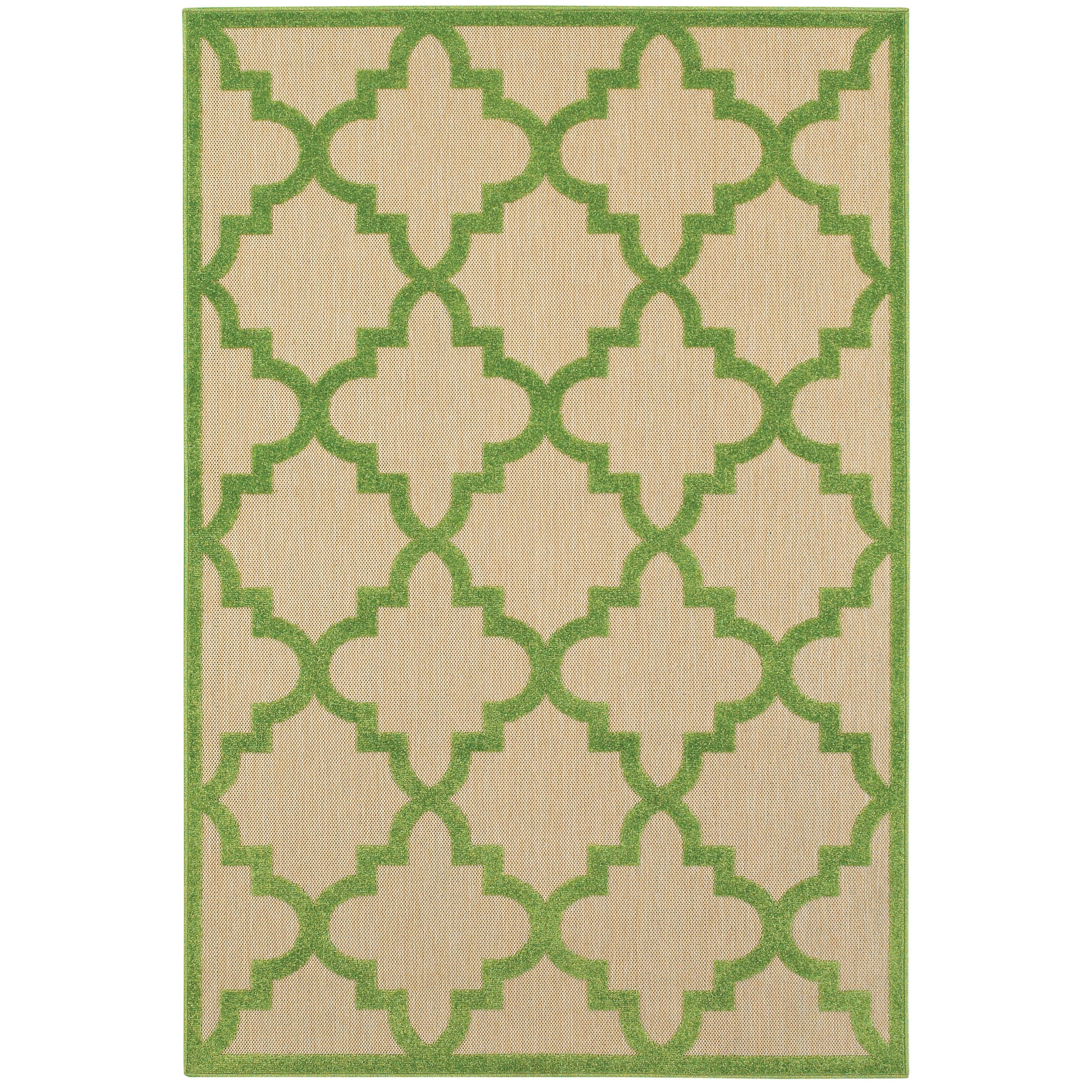 Oriental Weavers Cayman 3'10" X  5' 5" Outdoor Sand/ Green Rectangle