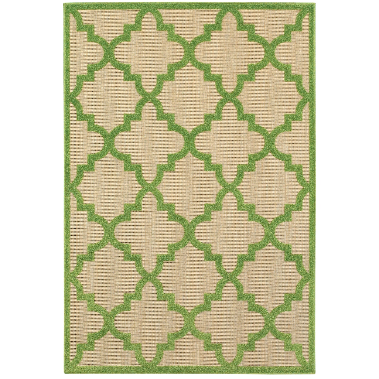 Oriental Weavers Cayman 5' 3" X  7' 6" Outdoor Sand/ Green Rectangle