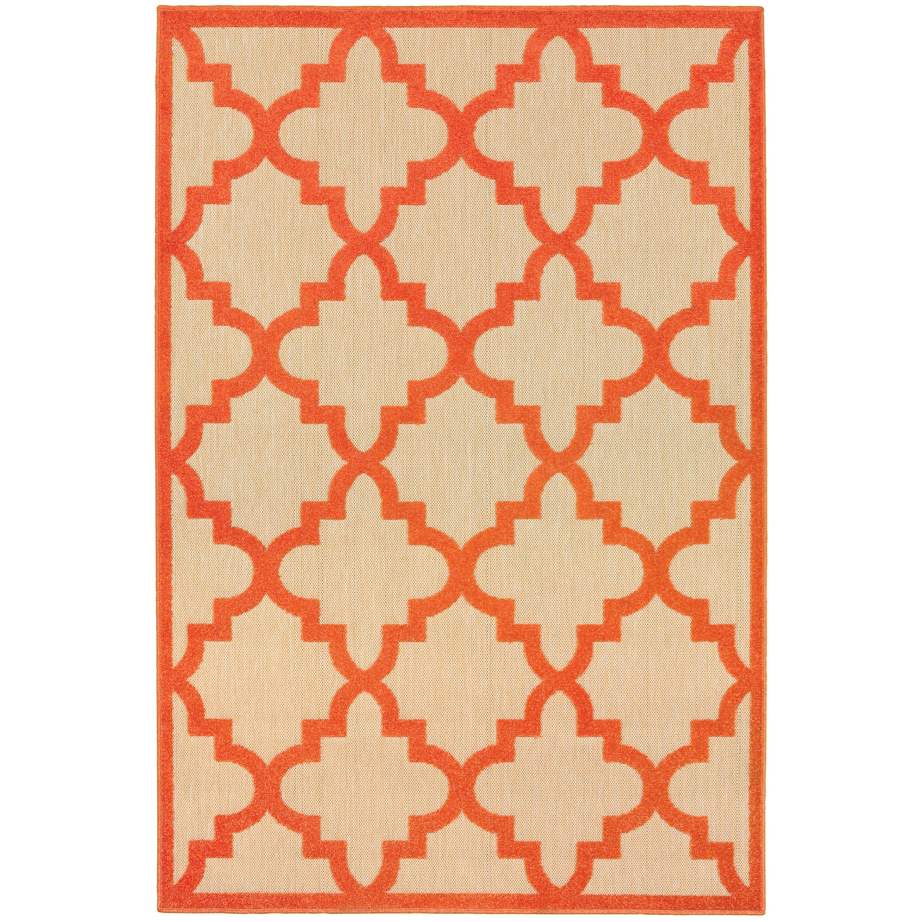 Oriental Weavers Cayman 5' 3" X  7' 6" Outdoor Sand/ Orange Rectangl