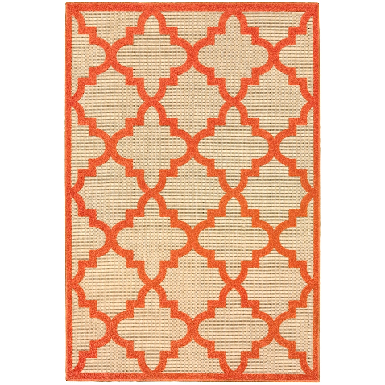 Oriental Weavers Cayman 5' 3" X  7' 6" Outdoor Sand/ Orange Rectangl