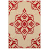 Oriental Weavers Cayman 3'10" X  5' 5" Outdoor Sand/ Red Rectangle R