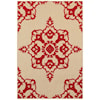 Oriental Weavers Cayman 5' 3" X  7' 6" Outdoor Sand/ Red Rectangle R