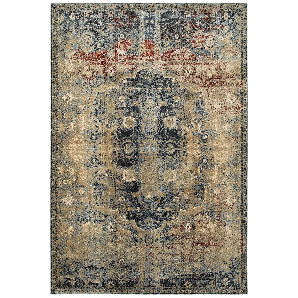 Oriental Weavers Empire 9'10" X 12'10" Traditional Gold/ Blue Rectan