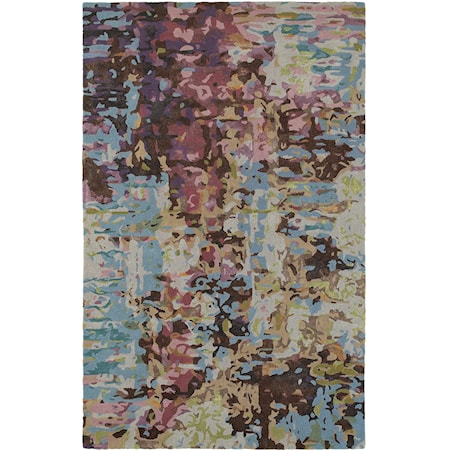 10' 0" X 13' 0" Contemporary Blue/ Multi Rec