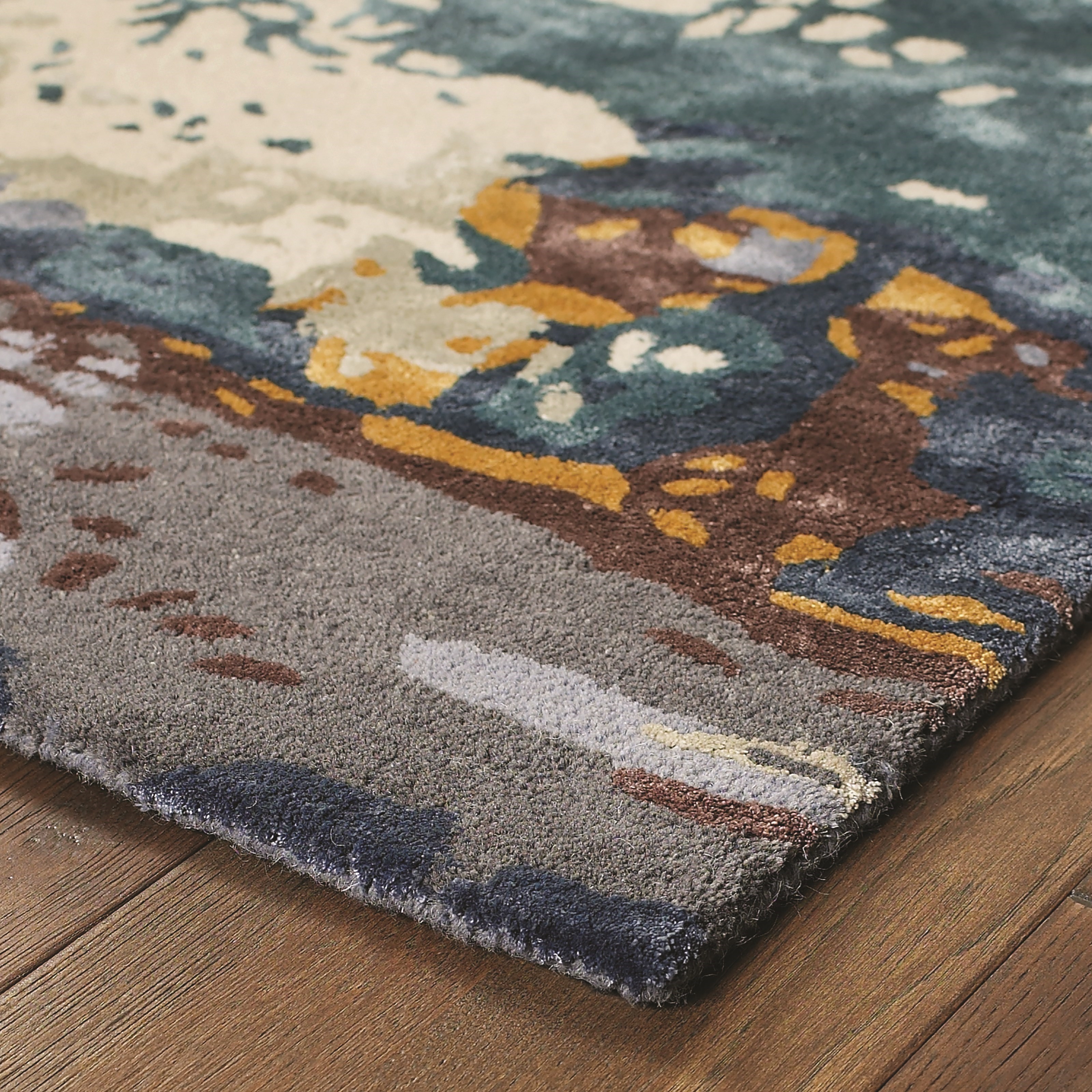 Oriental Weavers Galaxy 3' 6" X  5' 6" Contemporary Blue/ Grey Recta